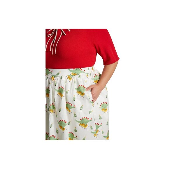 MODCLOTH Dinosaur Print Midi Skirt Size XL NEW - Picture 4 of 4